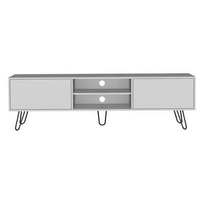 NicBex TV Stands for 55 inch TV, Entertainment Center with 2 Open Shelves and 2 Cabinets,TV Console for Bedroom, Living Room, Home,White