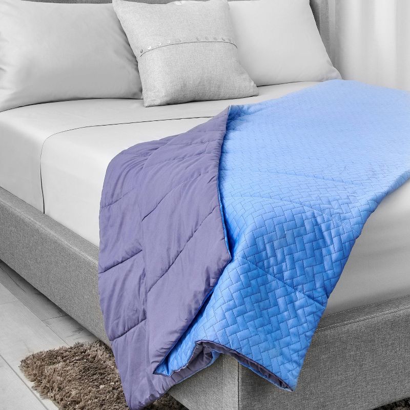 Twin Cool &#38; Clean Bed Blanket Blue Fog - Sealy, 4 of 7