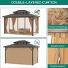 Hardtop Gazebo Outdoor Double Roof Canopy with Curtains & Netting - 4 of 4