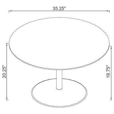 Ganso Round Black Metal Coffee Table with Glass Top