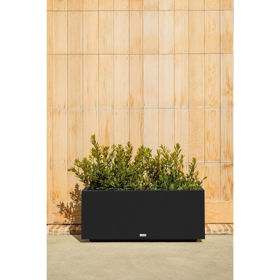 Black Rectangular Plastic Long Box Planter