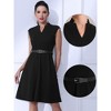 INSPIRE CHIC Women's V Neck Wear to Work Sleeveless Flare Knee Length Dresses - 2 of 4