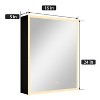 Flora 16''x24'' Medicine Cabinet with Mirrors and Lights, Recessed/Wall Mounted Bathroom Cabinet with 3 Mode Light, Dimmable, Anti-Fog, Black - 2 of 4