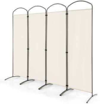 Costway 4 Panels Folding Room Divider 6 Ft Tall Fabric Privacy Screen Black/Brown/Grey/White