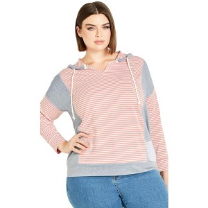 Avenue Women's Plus Size Seeing Stripes Sweater - 1 of 4
