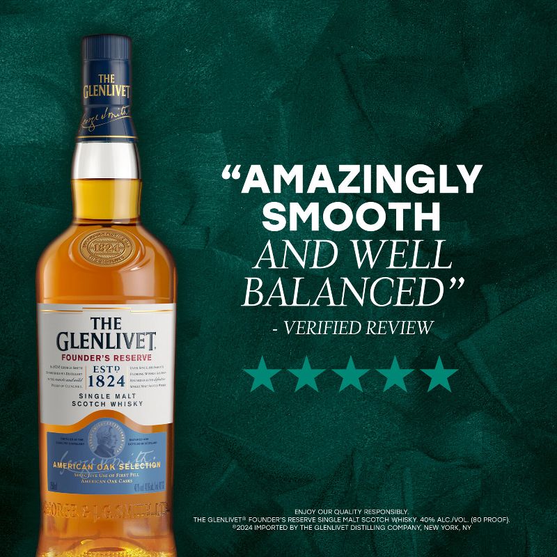 Glenlivet Founder&#39;s Reserve Scotch Whisky - 750ml Bottle, 4 of 8