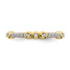 Black Bow Jewelry 2mm 14k Yellow Gold Aquamarine & .08 Ctw Diamond Stackable Band - 4 of 4
