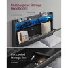 Queen Bed Frame with 51.4-Inch Tall Storage Headboard,Bed Frame Queen Size, with 4 Storage Drawers on Wheels, LED Lights, Charging Station, Gray - 3 of 4