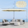 15ft Double-Sided Outdoor Umbrella with Solar Lights, UPF50+ Extra Large Aluminum Patio Umbrella with Crank - 3 of 4