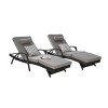 Outdoor Patio Recliner Set of 2,Rattan Adjustable Recliners With Cushion And Armrest,Outdoor Furniture Set For Poolside,Garden-Cuddlewood - 3 of 4