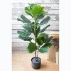 Artificial Potted Fiddle Leaf Fig in Black Pot – 38" Decorative Faux Plant by Kalalou - 2 of 3