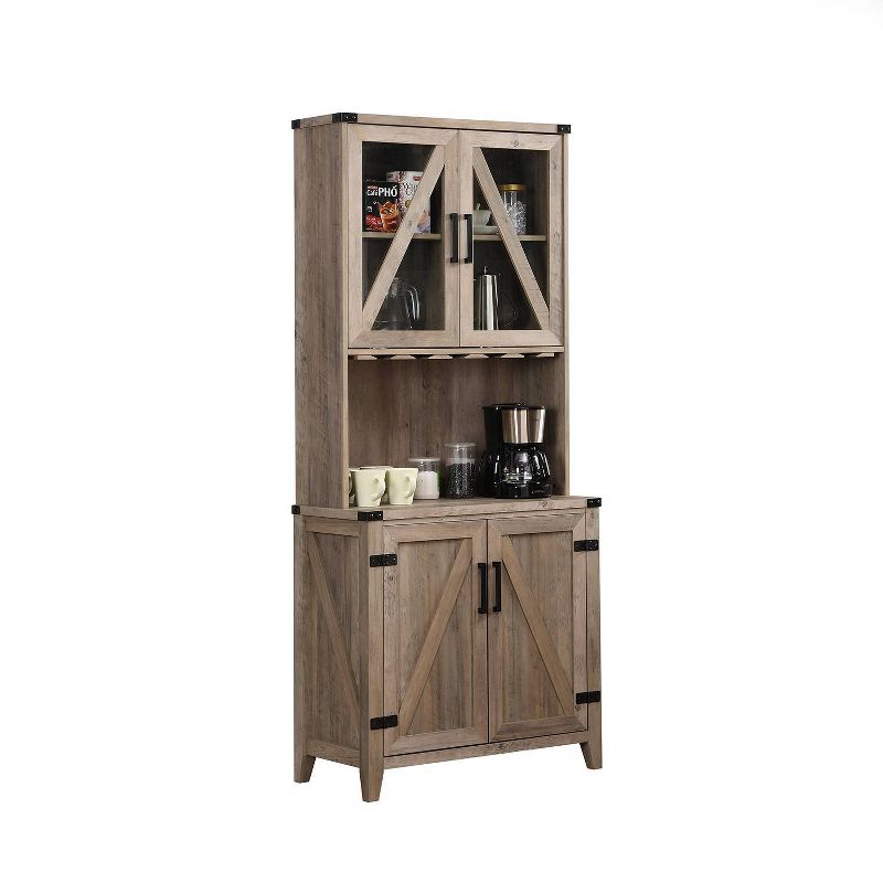Wall Bar Cabinet with Glass Doors - Home Source, 1 of 10