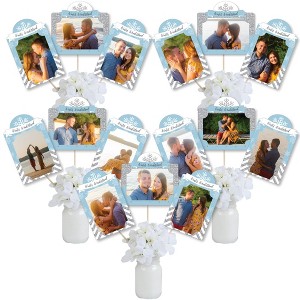 Big Dot of Happiness Winter Wonderland - Snowflake Holiday Party and Winter Wedding Picture Centerpiece Sticks - Photo Table Toppers - 15 Pieces - 1 of 4