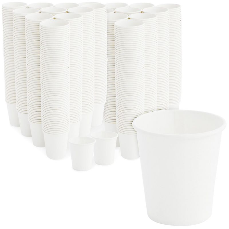 Juvale 600 Pack 3 oz. Small White Paper Cups, Disposable Bath Cup for Bathroom & Mouthwash, 1 of 10