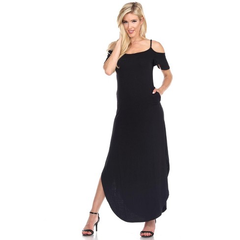 Womens cold sale shoulder maxi dress