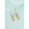 Slickblue Women's Earrings, Gold Detachable Hoop with Chain Link Dangle Detail, 3" Long, Open Geometric Design - 4 of 4