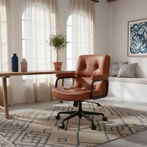 SUGOLD Office Chair Brown, Ergonomic Desk Chair with Lumbar Support and Wide Seat, Comfortable Task Chair for Office & Home - 1 of 4
