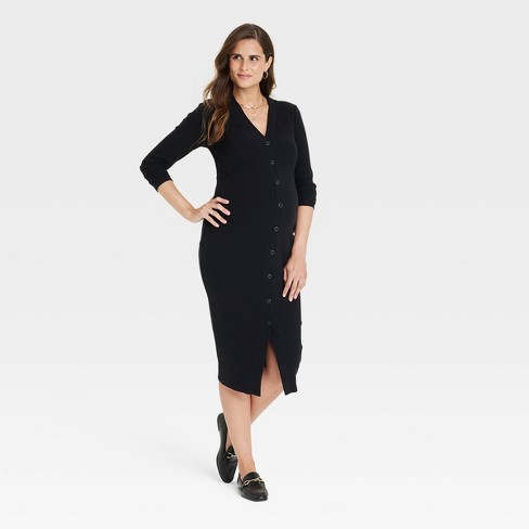 Long Sleeve Button front Ribbed Midi Maternity Dress Isabel Maternity By Ingrid Isabel Target