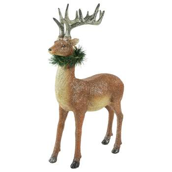 Northlight 15.5" Glittered Brown Standing Christmas Decoration