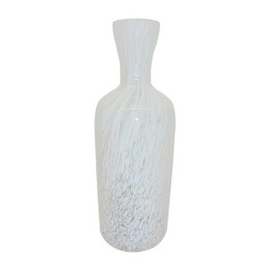 HomeRoots 12" Opal Swirl Art Glass Cylinder Table Vase - 1 of 4