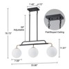 LLHZSY Creative Milk White Glass Ceiling Chandelier 3-Light 33 4/5" Wide -Brass & Black - 3 of 4