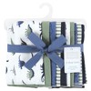 Hudson Baby Infant Boy Cotton Flannel Burp Cloths Set, Blue Green Dino, One Size - 2 of 4