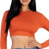 Slickblue Women's Long Sleeve Cropped Top, Crew Neck, Stretch Jersey, Casual Fit, Multiple Color Options, Size S-L - 3 of 4