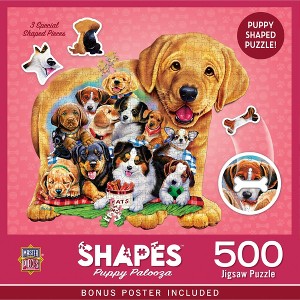 MasterPieces 500 Piece Shaped Jigsaw Puzzle - Puppy Palooza - 20.9"x27" - 1 of 4