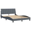 vidaXL Bed Frame with LED Lights - Dark Gray Velvet, Full Size 81.9"x55.9"x29.3" - Plywood Slats, Metal/Pine Wood Frame, USB Connector - 2 of 4