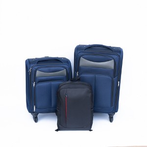 Gulches
 (20+24) Travel case two-piece suitcase set Oxford trolley case without password lock universal wheel + Oxford cloth backpack  BLUE - 1 of 4