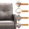 Buenhomino Patio Swivel Chairs Set of 2 and Side Table, Outdoor Swivel Rocker Chairs with High Back and Thick Cushions, Wicker Patio Furniture Set - 2 of 4