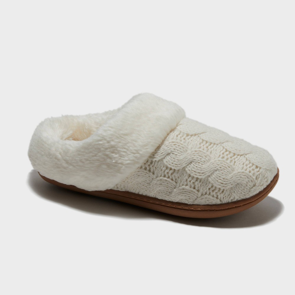 dluxe by dearfoams Women's Carol Slippers - Cream L, Ivory