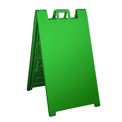 Plasticade Signicade Portable Folding Sidewalk Double Sided Sign Stand, Green
