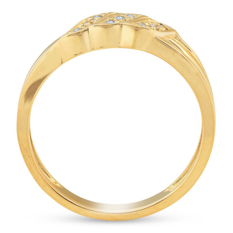 Pompeii3 Mens 10k Yellow Gold Diamond Ring Anniversary Wedding Band, 3 of 5