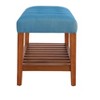 NicBex Storage Bench Shoe Rack Fabric Accent Oak Finish Legs for Bedroom and Entryway, Blue - 3 of 4