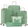 Vynxaria 5-Piece Green Expandable Luggage Set PP Hard Shell TSA Lock Spinner Wheels Travel - 3 of 4