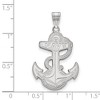 Black Bow Jewelry 10k White Gold Navy Midshipmen NCAA Extra Large Pendant - 2 of 3