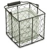 Cheung's Teska Square Glass Jar in Brown Wire Basket - Large - 3 of 4