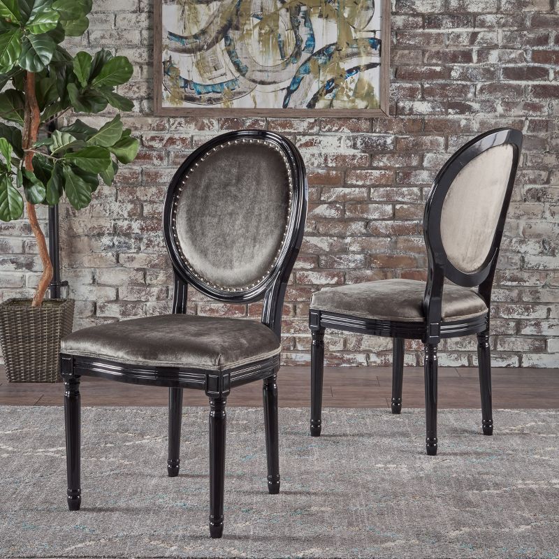 Set of 2 Leroy Traditional Dining Chair Gray - Christopher Knight Home, 3 of 6
