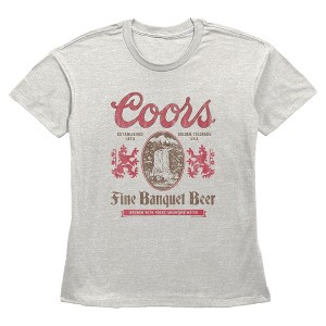 Womens Coors Brewing Company Fine Banquet Beer Distressed T Shirt - 1 of 3