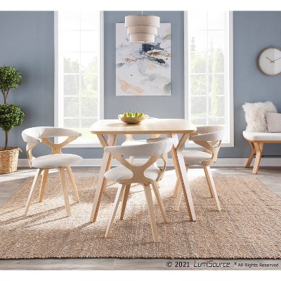 Mid-Century Modern 38'' Square Wood & Marble Dining Table