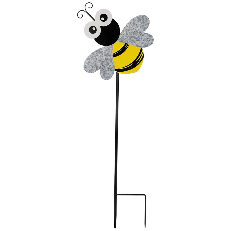 Northlight Bee Metal Outdoor Garden Stake - 23" - Black and Yellow, 1 of 7