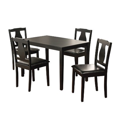 5pc Kaylee Dining Set Wood/Black - Buylateral