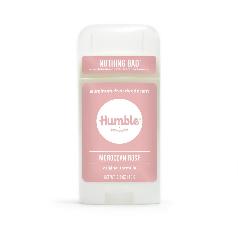 Humble Brands Original Formula Solid Deodorant - Moroccan Rose - Aluminum-Free 2.5oz: Under Arm Application, For Normal & Mature Skin