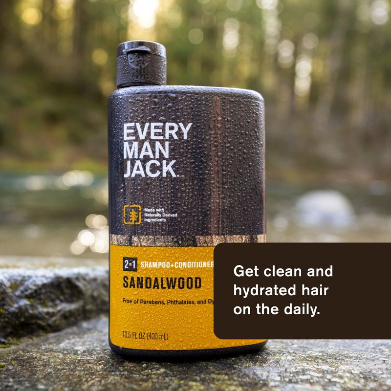 Every Man Jack Men&#39;s 2-in-1 Shampoo + Conditioner - Sandalwood - 13.5 fl oz, 5 of 15