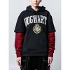 Harry Potter Hogwarts Crest Long Sleeve Black Adult Layered Hoodie - 3 of 4