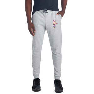 Flintstones Dino Headshot Unisex Jogger Sweatpants with Pockets for Men and Women Athletic Heather - 1 of 4