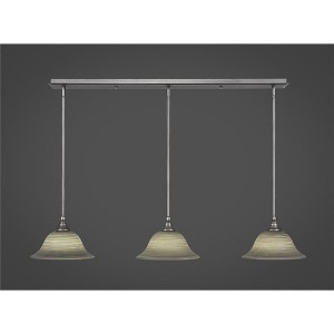 Toltec Lighting Any 3 - Light Chandelier in  Brushed Nickel with 10" Gray Linen  Shade - 1 of 1