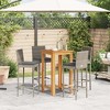 vidaXL Garden Bar Set Grey Solid Acacia Wood Medium Removable Covers - 3 of 4