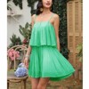 EXLURA Womens 2025 Summer Romper Dress Spaghetti Strap Pleated Fashion Short Jumpsuit Outfits - 3 of 4